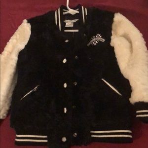 Little Marc Jacobs faux fur varsity jacket